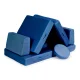 ECOTOYS Kids Modular Play Couch with 8 Soft Foam Cushions, Blue