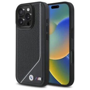 BMW iPhone 16 Pro Case M Perforated Twisted Line MagSafe, Black