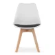 Modern Dining Chairs Set of 4 with Wooden Legs MARK, white-black