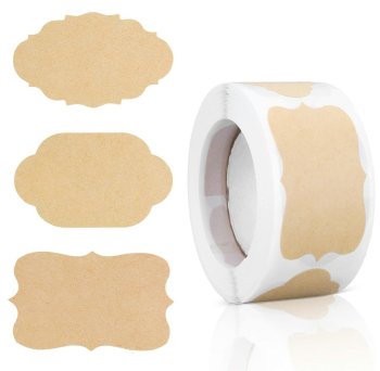 Self-Adhesive Labels for Jars on a Roll 300 pcs, Brown