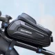 Rockbros B68 Bike Frame Bag with Phone Pocket and Cover, 1.7L, Black