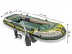 Inflatable boat set for 4 people with oars and pump, Intex Seahawk 4, green