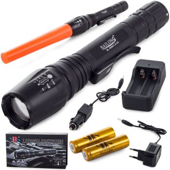 Bailong 8668 Tactical LED Flashlight with CREE XM-L3-U3, Zoom and Signal Cap
