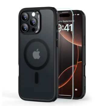ESR iPhone 16 Pro Max Case Classic Hybrid Halolock & Glass Set, Black