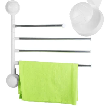 Swivel Towel Rail with 4 Arms White