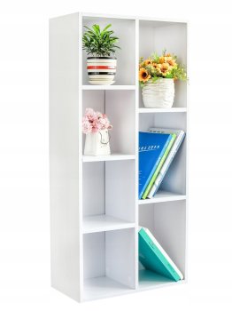 Modern Bookshelf Storage Cabinet with 7 Shelves ModernHome, white
