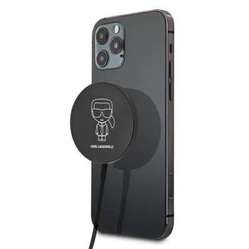 Karl Lagerfeld Iconic 15W MagSafe Wireless Charger, Black