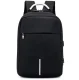 Waterproof anti-theft laptop backpack with USB, black