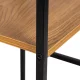 Industrial Bookshelf ModernHome 3-Tier Shelving Unit with Metal Frame, Wild Oak