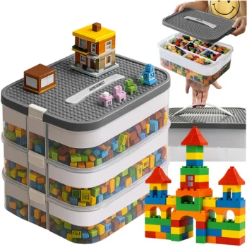 Kruzzel 25757 3-Tier Building Block & Toy Organizer Box 22L