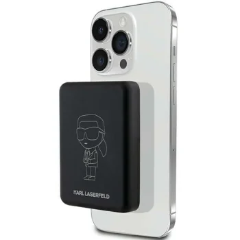 Karl Lagerfeld Ikonik MagSafe Wireless Power Bank 5000mAh, Black