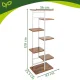 Gardlov 120 cm 7-Tier Metal Plant Stand, White/Wood
