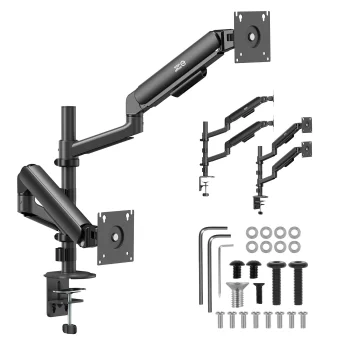 Ergo Office ER-692 B Dual Monitor Desk Mount with Gas Spring, 17"-32", 1-10kg, Black