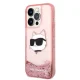 Karl Lagerfeld Liquid Glitter NFT Choupette Head Case for iPhone 14 Pro Max, Pink