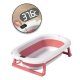 Collapsible Baby Bathtub with Digital Thermometer for Newborns, Pink