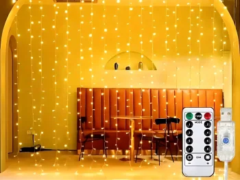 300 LED Light Curtain Garland, Warm White, 3m, USB