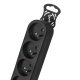 Maclean MCE187 Power Strip with Switch, 6 Outlets, 3m, 2300W, Black