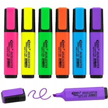Colorful Highlighter Set, 6 pcs