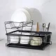 Two-Tier Dish Drying Rack RUHHY Large Kitchen Drainer, Black