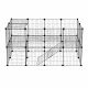 Petsi Modular Playpen for Rodents, 35 Panels, Black