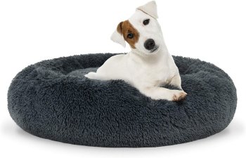Universal plush pet bed for dogs and cats, 60 cm, dark grey