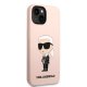 Karl Lagerfeld Silicone Case for iPhone 14 Plus Ikonik MagSafe Pink