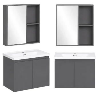 ModernHome Wall-Mounted Bathroom Cabinet with Sink and Mirror