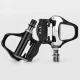 Rockbros LP-RD2BK Shimano SPD-SL Road Pedals with Yellow Cleats - Black/Silver