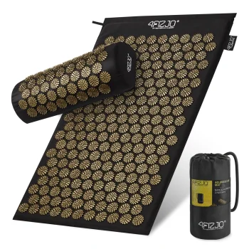 4FIZJO Acupressure Mat with Pillow Classic, Black/Gold