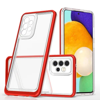 Samsung Galaxy A73 Case Hybrid Armor Clear 3 in 1, Red