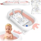 Salokāma bērnu vanniņa ar spilvenu RK-280, Balta / roza | Baby Bathtub