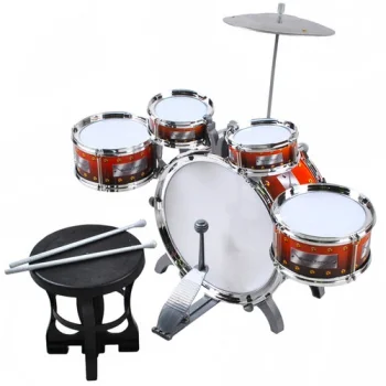 Kruzzel XL 22464 Kids Drum Set with 5 Drums and Stool