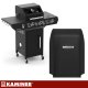 Газовый гриль Kaminer Varen Black 3.0 2+1 10кВт с чехлом и вертелом
