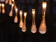 Solar garden LED string lights with 20 icicle bulbs, warm white