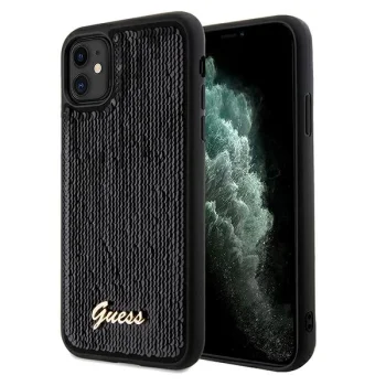 Guess iPhone 11 / XR Case Sequin Script Metal, Black