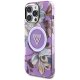 Guess Glitter Flowers Triangle Buttons MagSafe Phone Case Cover iPhone 16 Pro Max Purple