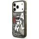 Karl Lagerfeld Liquid Glitter Choupette Logo MagSafe Phone Case Cover iPhone 17 Pro - Black