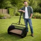 Luaro Compost and Fertilizer Spreader, Lawn Mesh Roller, 60 L, Black