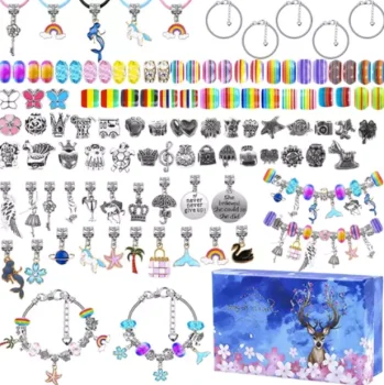 Kruzzel 00020342 Kids Jewelry and Bracelet Making Kit, 107 pcs