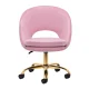 Velvet Swivel Beauty Chair 4Rico QS-MF18G, Pink