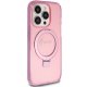Guess Ring Stand Script Glitter MagSafe Case for iPhone 15 Pro Max - Pink