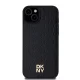 Dkny iPhone 15 Plus / 14 Plus Case Leather Monogram Pattern MagSafe, Black