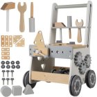 Kruzzel 3-in-1 Wooden Workbench and Walker for Kids 24758