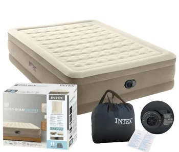 Intex 64428Nd Airbed with Built-in Pump, 203x152x46 cm, Grey/Beige