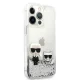 Karl Lagerfeld Liquid Glitter Karl & Choupette Case for iPhone 13 Pro / 13 - Silver