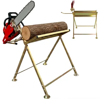 Bauerkraft Log Sawhorse Firewood Cutting Stand with Chainsaw Holder