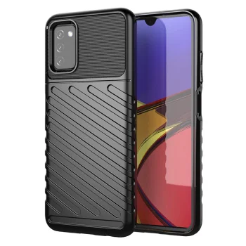 Thunder Case Flexible TPU Rugged Case for Samsung Galaxy A03s, Black