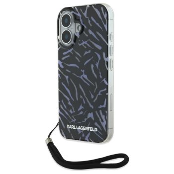 Apple iPhone 16 Plus 6.7" Karl Lagerfeld Zebra With Cord Case Cover, Purple