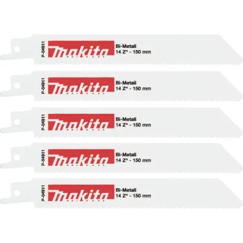 Makita P-04911 Reciprocating Saw Blades BIM 150 mm 14 TPI, 5 pcs
