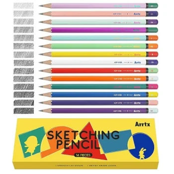 Drawing Sketch Pencil Set ARRTX, 4H–8B, 14 pcs